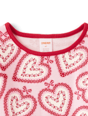 Girls Lace Heart Top - Valentine Cutie