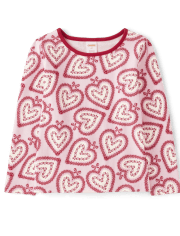 Girls Lace Heart Top - Valentine Cutie