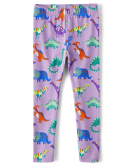 Girls Dino Print Knit Leggings Dino Friends VIOLET TWIST Gymboree