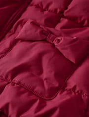 Girls Puffer Jacket - Christmas Cabin