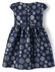 Robe ajustée et évasée flocon de neige pour filles - Silent Night