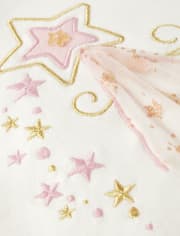 Girls Embroidered Magic Wand Ruffle Top - Sugar Plum Fairy