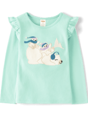 Haut brodé ours polaire Flutter pour filles - Nordic Adventure
