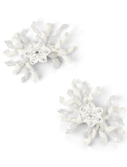Girls Snowflake Curly Hair Clips 2-Pack - Silent Night
