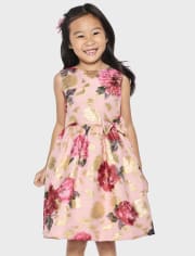 Girls Floral Fit And Flare Dress - Sugar Plum Fairy
