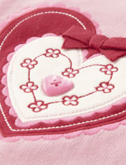 Girls Lace Heart Sweater - Valentine Cutie