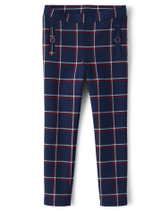 Jeggings en ponte à carreaux pour filles - Parisian Chic