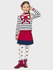 Girls Bow Tights - Parisian Chic