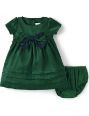 Baby Girls  Mommy And Me Plaid Bow Pintuck Dress - Nutcracker