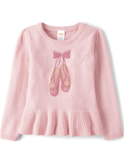 Girls Ballet Peplum Sweater - Sugar Plum Fairy