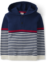 Boys Colorblock Striped Hoodie - Parisian Chic