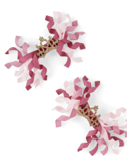 Girls Glitter Tiara Curly Hair Clip 2-Pack - Sugar Plum Fairy
