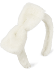 Girls Bow Faux Fur Headband