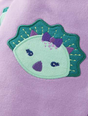 Girls Embroidered Dino Fleece Jogger Pants - Dino Friends