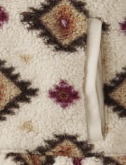 Jersey Sherpa con media cremallera y estampado para niñas - Rustic Ranch