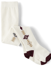 Girls Intarsia Pattern Tights - Rustic Ranch