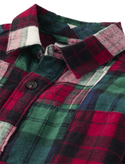 Chemise à carreaux avec patch pour garçon - Cabane de Noël