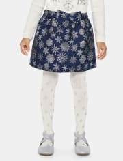 Girls Snowflake Skirt - Silent Night