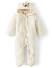 Mono unisex de sherpa con oso polar para bebé