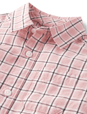 Chemise boutonnée en popeline à carreaux pour garçons - Mesdames et messieurs