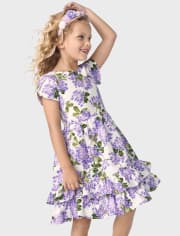 Girls Faux Pearl Floral Headband - Lovely Lavender