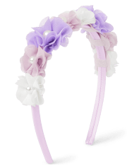 Girls Faux Pearl Floral Headband - Lovely Lavender