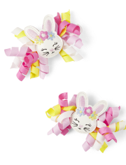 Girls Bunny Curly Hair Clips 2-Pack - Spring Celebrations