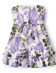 Baby Girls Mommy And Me Lilac Poplin Tiered Dress - Lovely Lavender