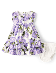 Baby Girls Mommy And Me Lilac Poplin Tiered Dress - Lovely Lavender