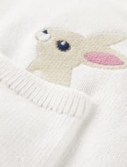 Girls Embroidered Bunny Carrot Cardigan - Spring Celebrations