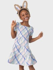 Kids Plaid Bunny Ears Headband - Spring Celebrations