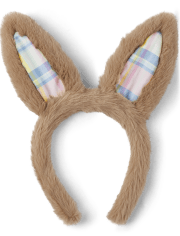 Kids Plaid Bunny Ears Headband - Spring Celebrations