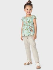 Girls Floral Bird Empire Babydoll Top - Signs of Spring