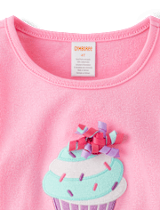Top Cupcake Bordado Niña - Birthday Boutique