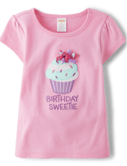 Girls Embroidered Cupcake Top - Birthday Boutique