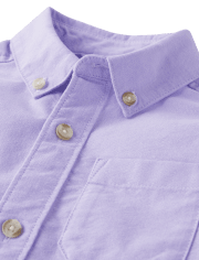 Boys Oxford Button Up Shirt - Lovely Lavender
