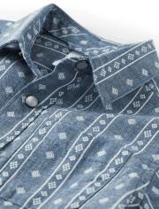 Boys Chambray Button Up Shirt - Prairie Fields