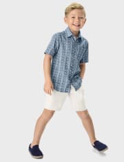 Boys Chambray Button Up Shirt - Prairie Fields