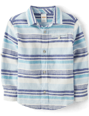 Camisa con botones a rayas para niño - Bon Voyage