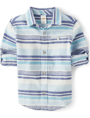 Camisa con botones a rayas para niño - Bon Voyage