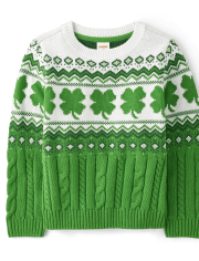Suéter Fairisle de trébol para niños - Little Leprechaun