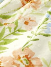 Girls Smocked Floral Top - Prairie Fields