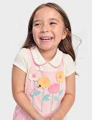 Girls Peter Pan Top - Garden Party