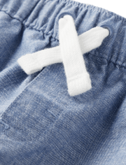 Boys Chambray Pull On Shorts - Prairie Fields