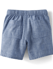 Boys Chambray Pull On Shorts - Prairie Fields