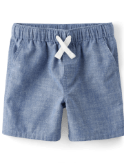 Boys Chambray Pull On Shorts - Prairie Fields