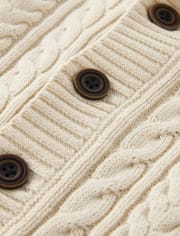 Boys Cable Knit Shawl Cardigan - Signs of Spring