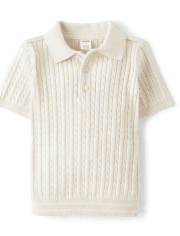 Boys Cable Knit Sweater Polo - Signs of Spring