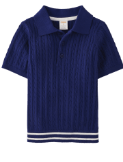 Boys Cable Knit Polo - Bon Voyage