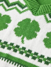 Boys Shamrock Fairisle Sweater Vest - Little Leprechaun